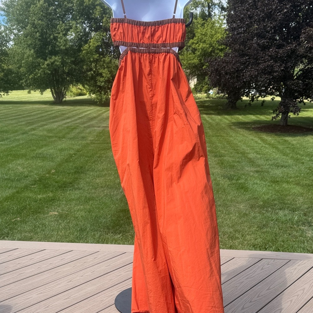 Forever 21 Orange Maxi Dress with cutouts and Spaghetti Straps - Picture 2 of 7